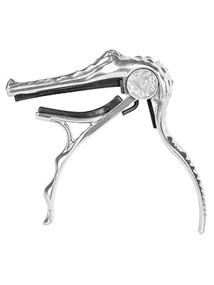 CAPO P/ GUITARRA CON FORMA DE COCODRILO COLOR CROMO PERLA A007G/PC N
