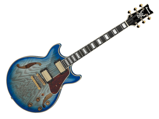 Ibanez AM93QA-JBB — Guitarra Electrica Ibanez ''Artcore'' Entintado Azul/Sombreado Azul