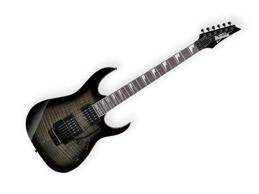 Guitarra Eléctrica Ibanez GIO RG320FA Negro Sombreado con Tapa Flameada