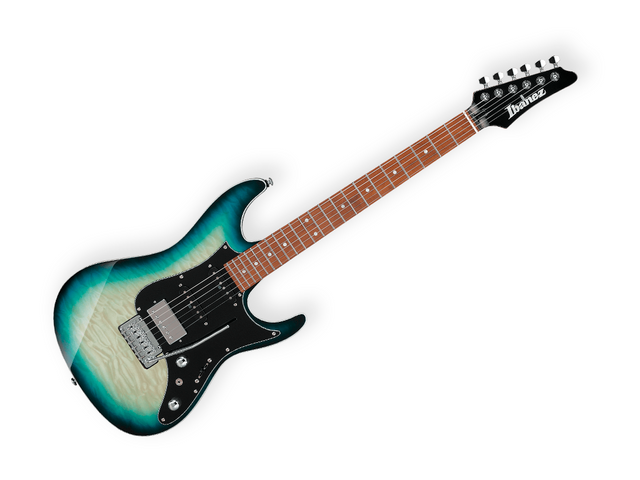 Guitarra Electrica Ibanez AZ24P1QM-DOB Naturalsombreado Verde Agua/negro con ...