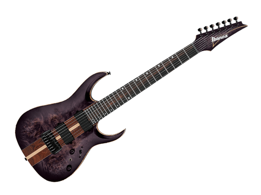 Guitarra Electrica Ibanez RGA217P1PB-DRL de 7 Cuerdas, Entintado Negro Mate c...