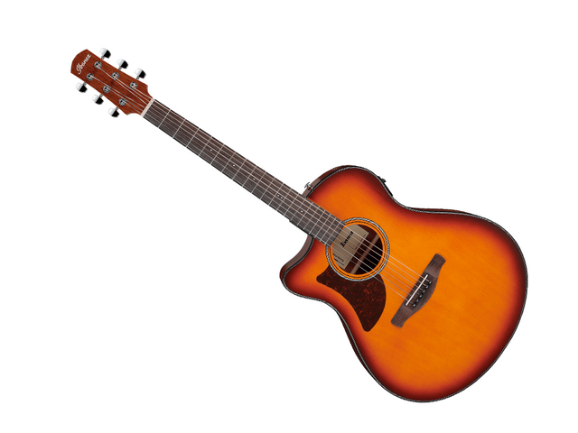 Ibanez AAM50LCE-OLB — Guitarra Electroacustica Ibanez Zurda, Natural/Sombreado Café