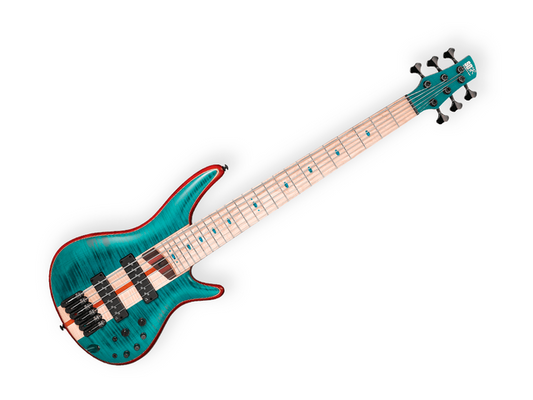 Bajo Electrico Ibanez SR1426B-CGL de 6 Cuerdas, Verde Mate con Funda