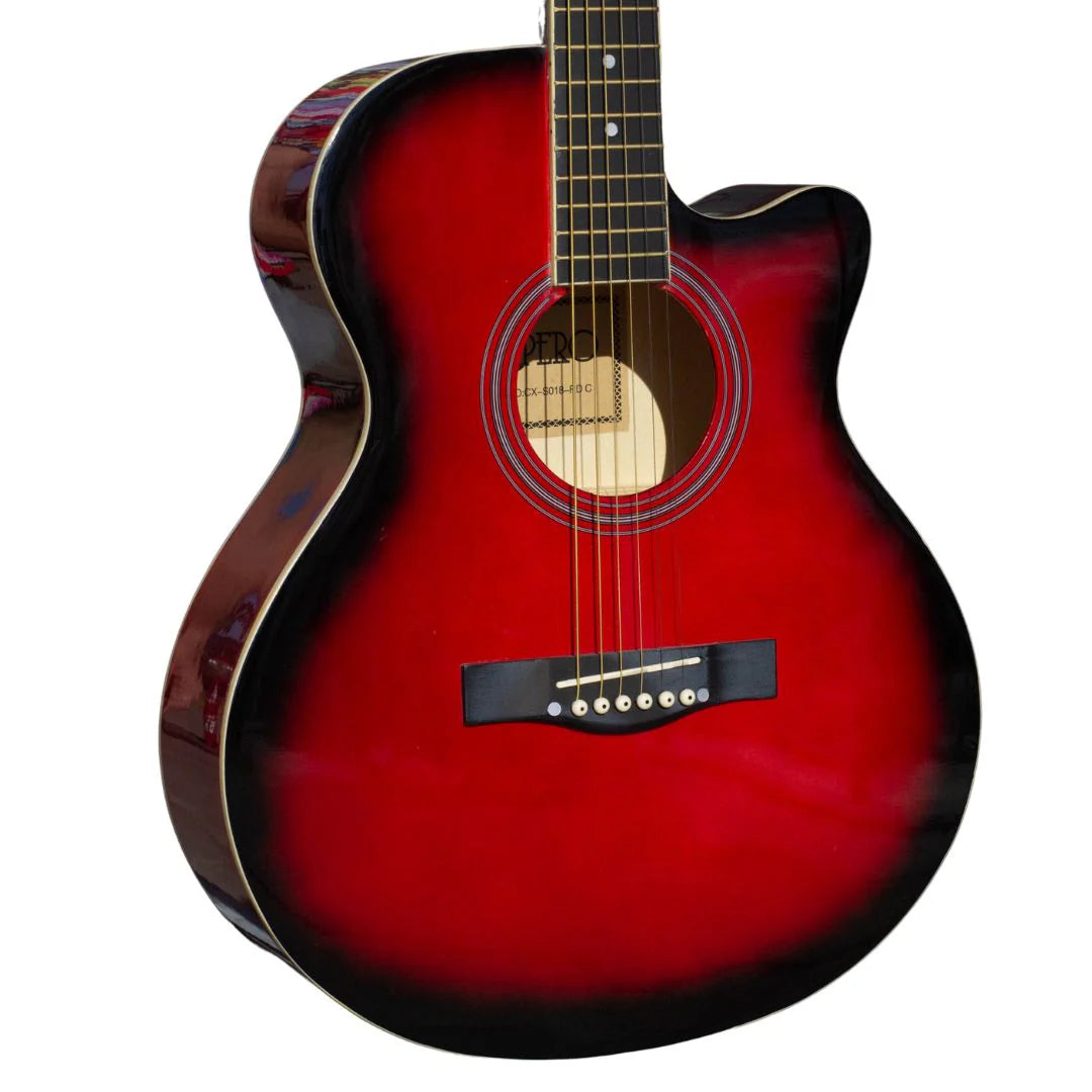 Clásica Cuerdas De Acero Electroacústica Con Resaque Roja 40¨ | C-EA-SSR-1RD N