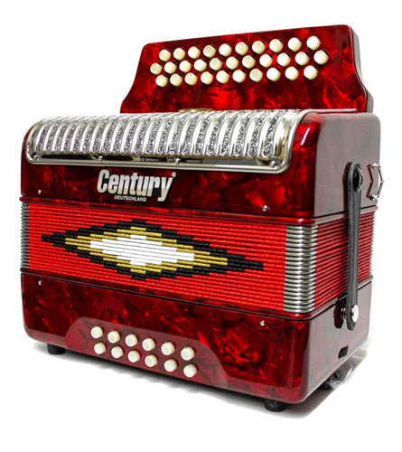 ACORDEON BOTONES FA ROJO PARRILLA METAL 3012 CENTURY C3012FARP N
