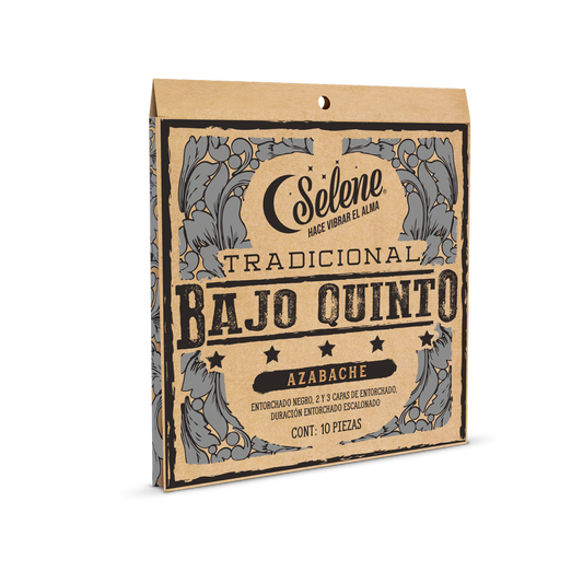Juego de Cuerdas Selene Bajo Quinto Entorchado Azabache Negro AZBQ