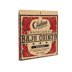 JUEGO DE CUERDAS PARA BAJO QUINTO ENTORCHADO ROJO/NEGRO SELENE GRANATE GRBQ N