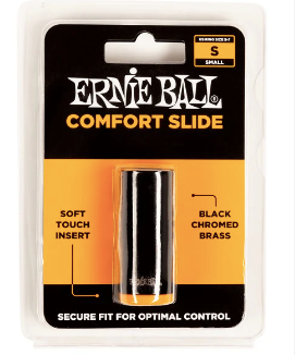 SLIDE ERNIE BALL PARA GUITARRA PEQUEÑO, LATON CROMADO NEGRO 4287 N