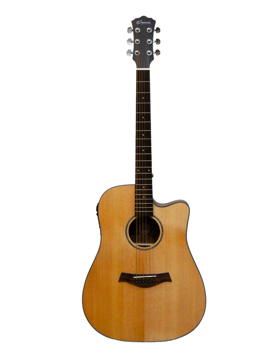Guitarra E/acust Tapa Sólida Segovia Sgfl-701ce N