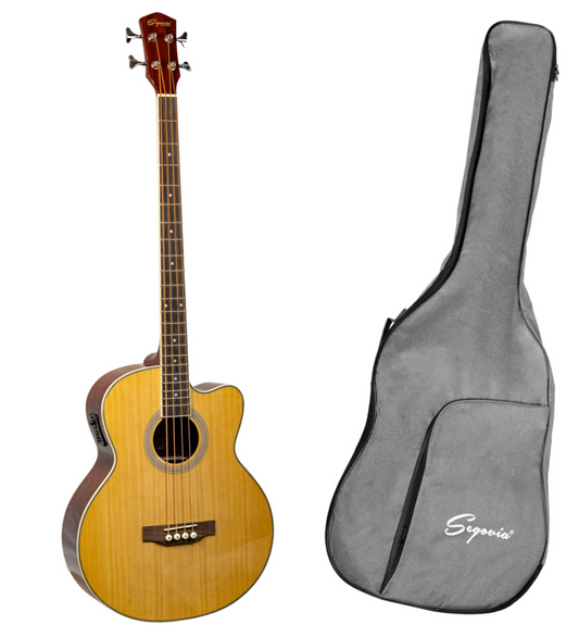BAJO E/ACUST C/AFIN Y FUNDA 4 CUERDAS TAPA SPRUCE NATURA SGB12CEG N