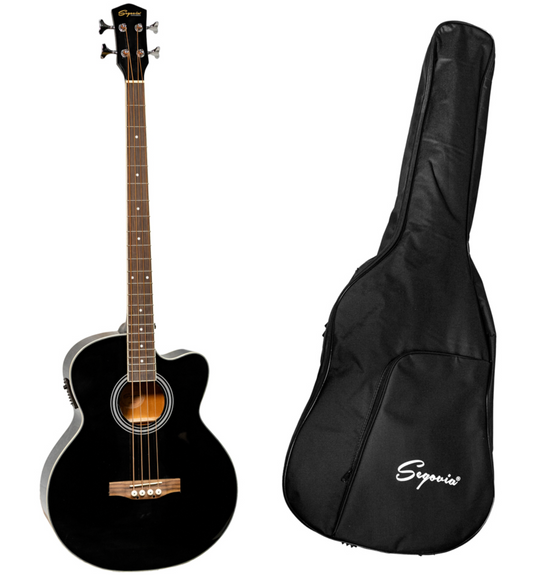 BAJO E/ACUST C/AFINADOR Y FUNDA 4 CUERDAS NEGRO SGB10CEGBK N