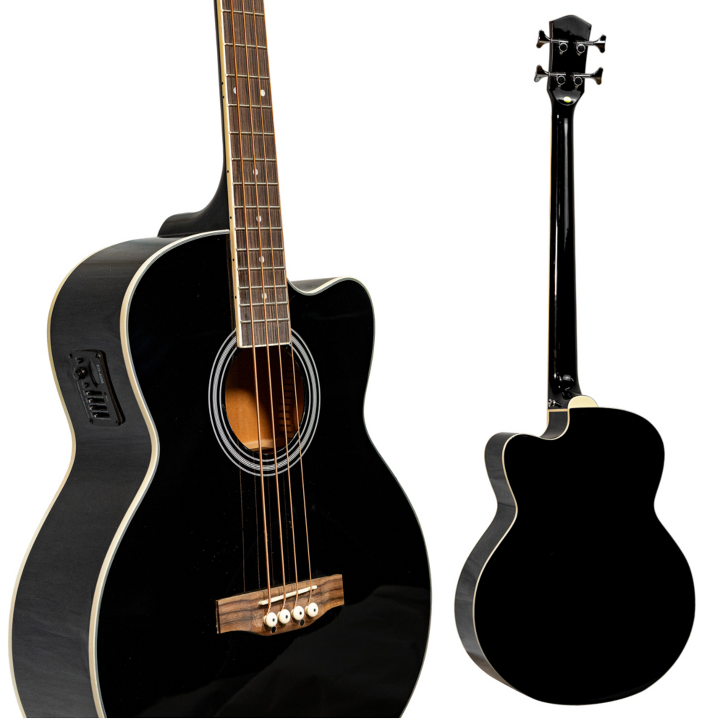 BAJO E/ACUST C/AFINADOR Y FUNDA 4 CUERDAS NEGRO SGB10CEGBK N