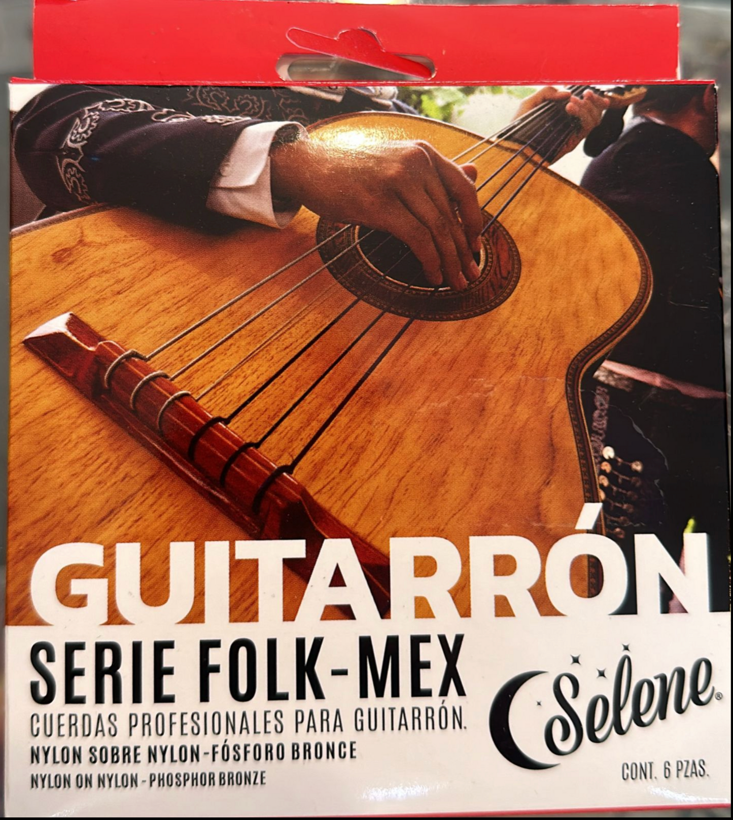 Enc.guitarron Nylon sobre Nylon Multicolor, Entorchado Fosforo Bronce 300-nnm N