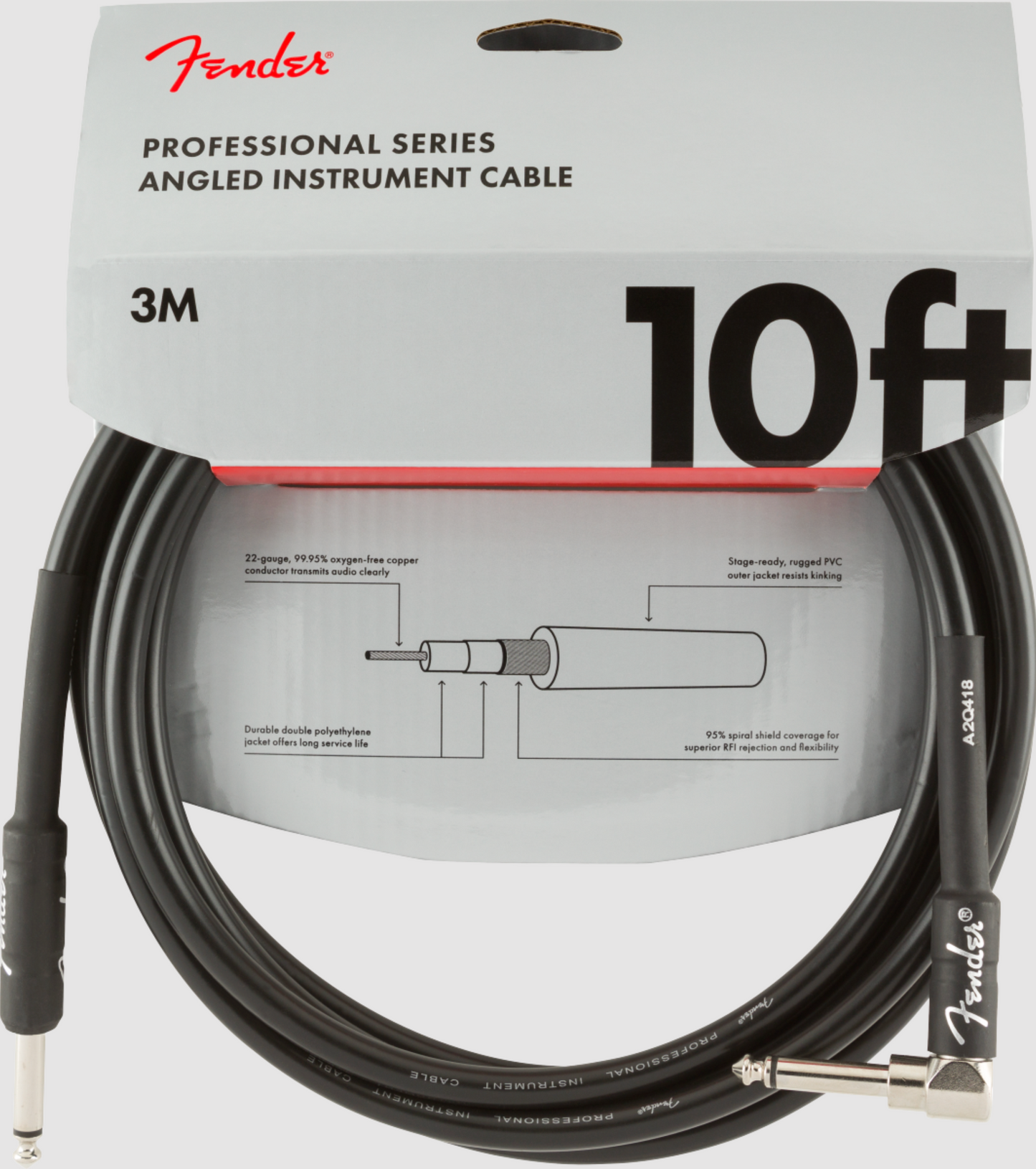 CABLE DE INSTALACIÓN ANGULAR PROFESIONAL DE 10 PIES, NEGRO N