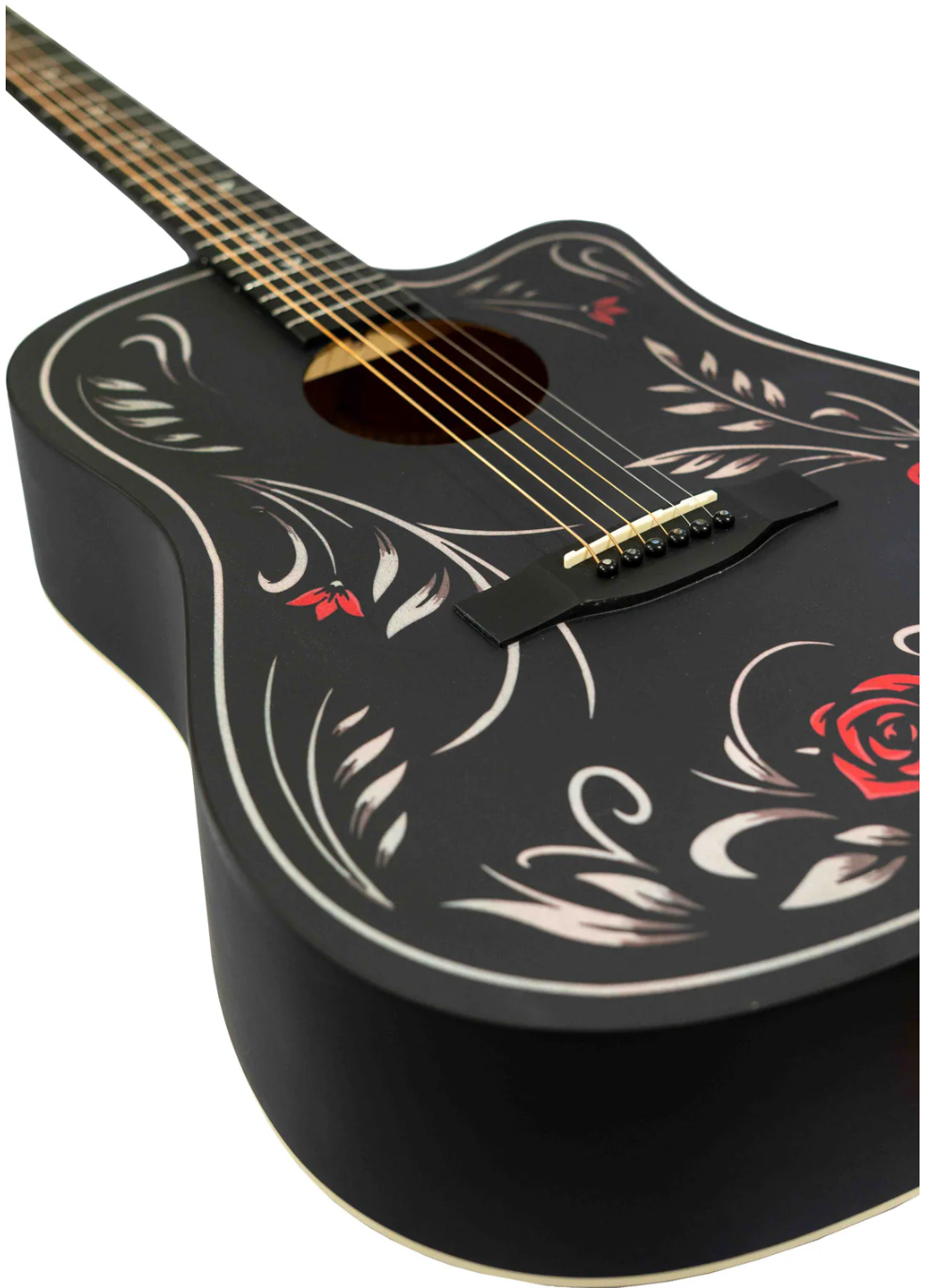 GUITARRA ACUSTICA BAMBOO FLOWER&ROLL CON FUNDA | GA-41-FLOWER&ROLL N