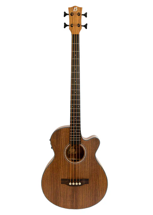 BAJO ELECTROACUSTICO MADERA KOA CON EQUALIZADOR INCLUYE FUNDA Y CORTE  40" | BA-40-KOA-Q-AR N