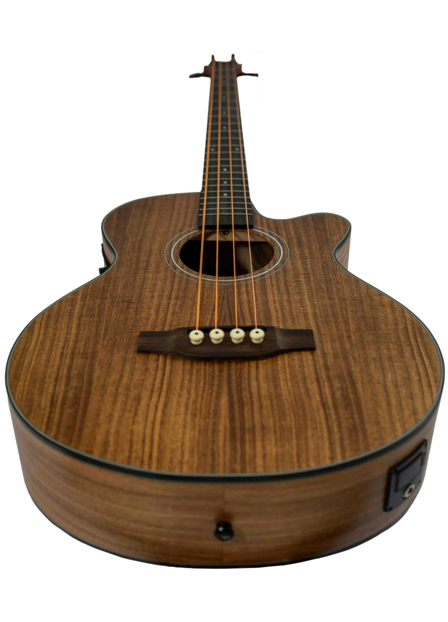 BAJO ELECTROACUSTICO MADERA KOA CON EQUALIZADOR INCLUYE FUNDA Y CORTE  40" | BA-40-KOA-Q-AR N