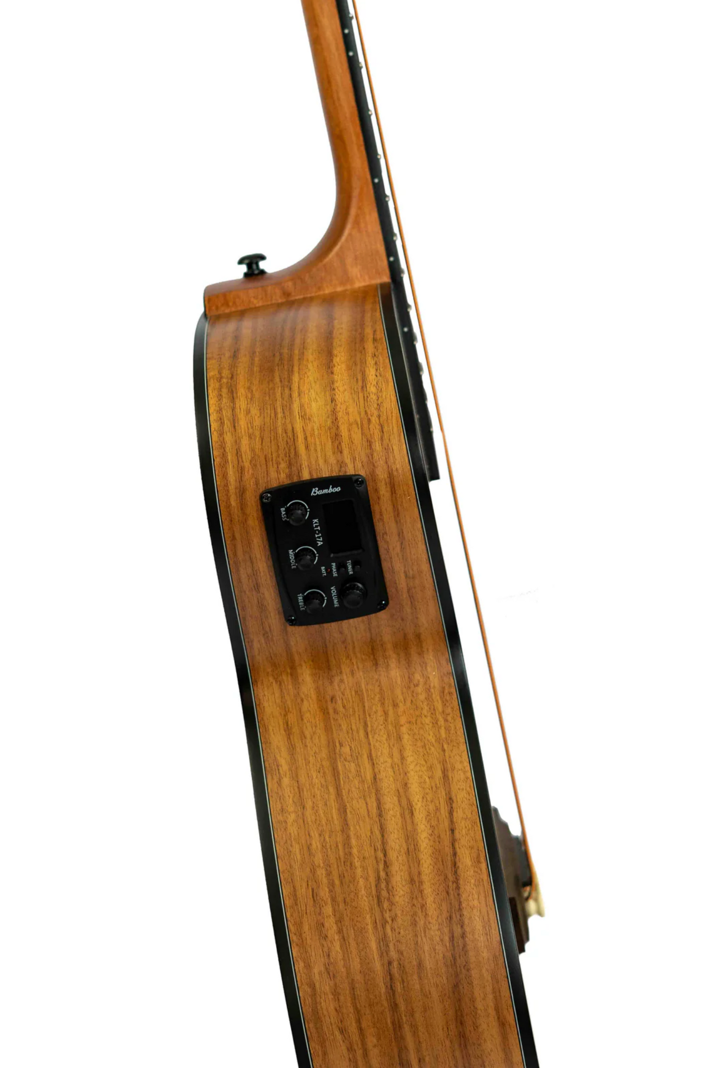 BAJO ELECTROACUSTICO MADERA KOA CON EQUALIZADOR INCLUYE FUNDA Y CORTE  40" | BA-40-KOA-Q-AR N