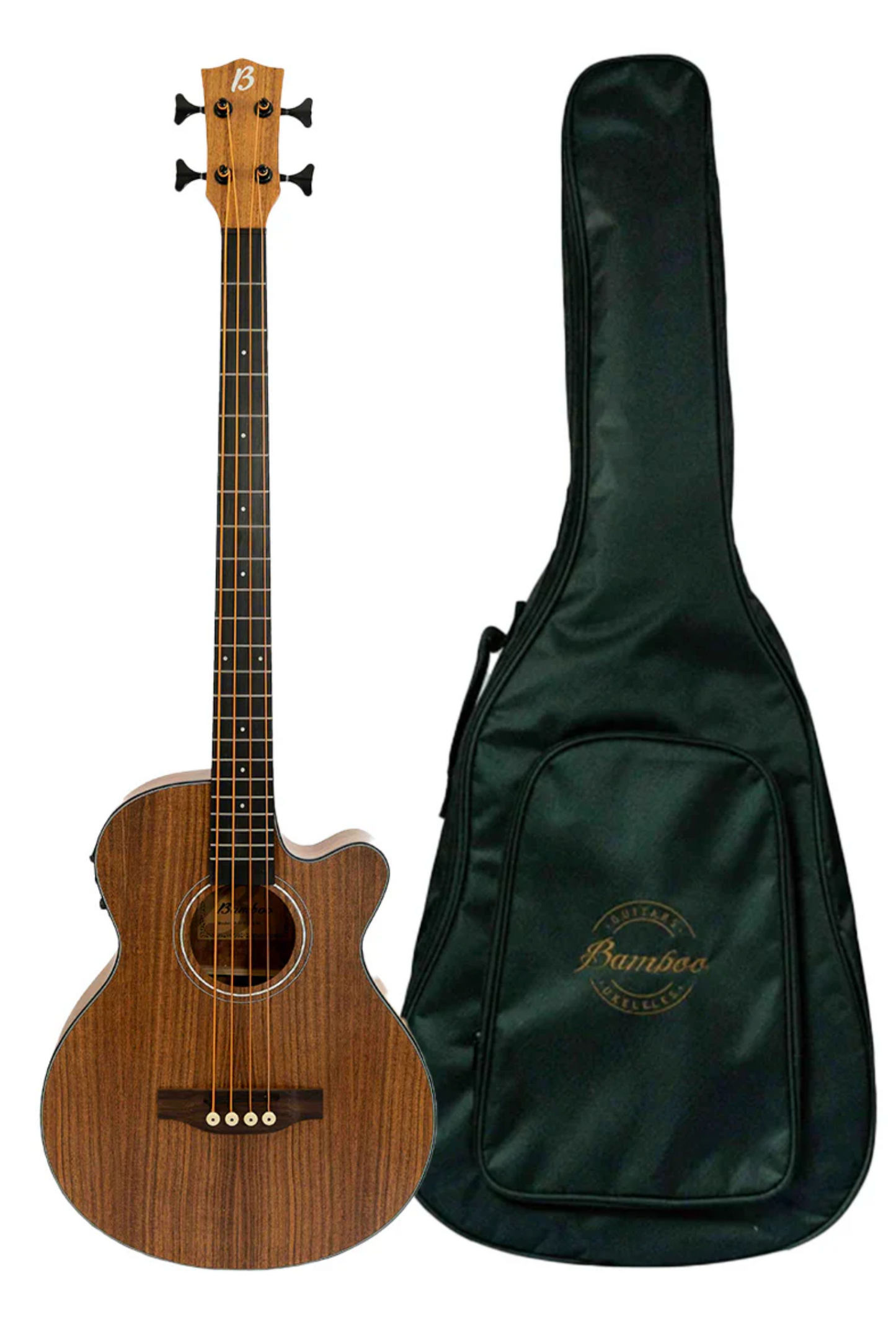 BAJO ELECTROACUSTICO MADERA KOA CON EQUALIZADOR INCLUYE FUNDA Y CORTE  40" | BA-40-KOA-Q-AR N