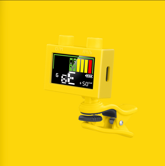 Afinador Digital Cromatico Guit bajo Uku Amarillo Cherub