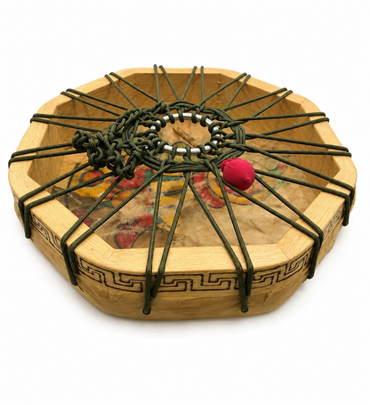 Tambor ceremonial de cuero