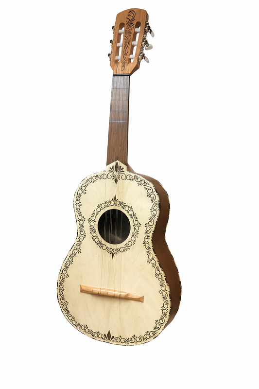 VIHUELA CEDRO FINA CON PIROGRABADO EN TAPA | VH4 N