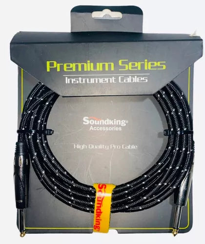CABLE FORRADO CON TELA COLOR NEGRO PARA INSTRUMENTO (PLUG A PLUG) 3MTS | BJJ009-3M N