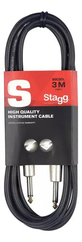 CABLE DE INSTRUMENTO STAGG, PLUG/PLUG 3 M, CONECTORES SGC3DL N