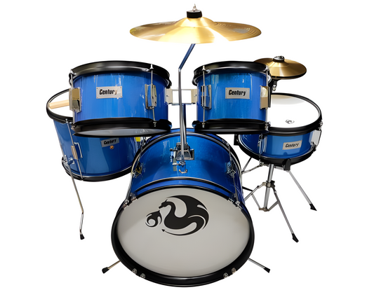 Bateria Junior Azul Claro Sparkle 5 Piezas Aro Negro Century | Cnbt042 N