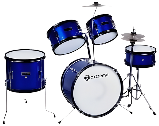 BATERIA JUNIOR 5 PIEZAS AZUL ARO NEGRO EXTREME | EXBT026 N