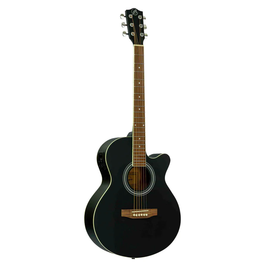 GUITARRA ELECTROACÚSTICA BAMBOO DE 40" CON CORTE INCLUYE FUNDA GA-40-BK-Q N
