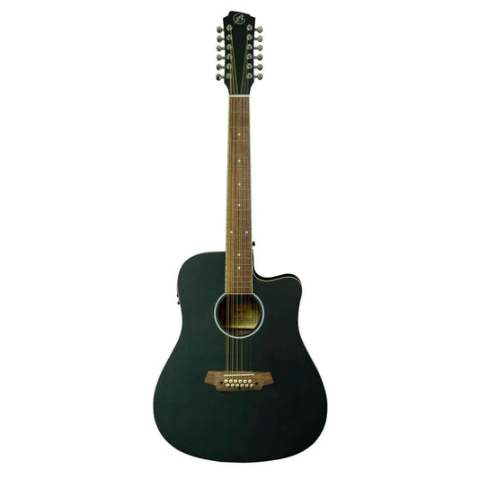 GUITARRA ELECTROACÚSTICA DE 12 CUERDAS (DOCEROLA) BAMBOO INCLUYE BRIDGE DOCTOR Y FUNDA ACOLCHADA | GA-4012- MAHOGANY-BK-Q N
