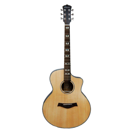 GUITARRA ACÚSTICA TAPA SÓLIDA MATE SEGOVIA SGFL-800C N