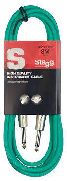 CABLE DE INSTRUMENTO VERDE STAGG, PLUG/PLUG 3 M, CONECTORES SGC3DL CGR N