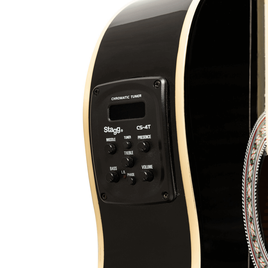 GUITARRA CLÁSICA ELECTROACUSTICA CON RESAQUE Y EQ DE 4 BANDAS B-BAND NEGRA SCL60 TCE-BLK N