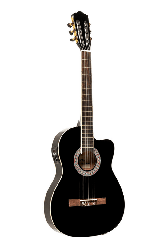 GUITARRA CLÁSICA ELECTROACUSTICA CON RESAQUE Y EQ DE 4 BANDAS B-BAND NEGRA SCL60 TCE-BLK N