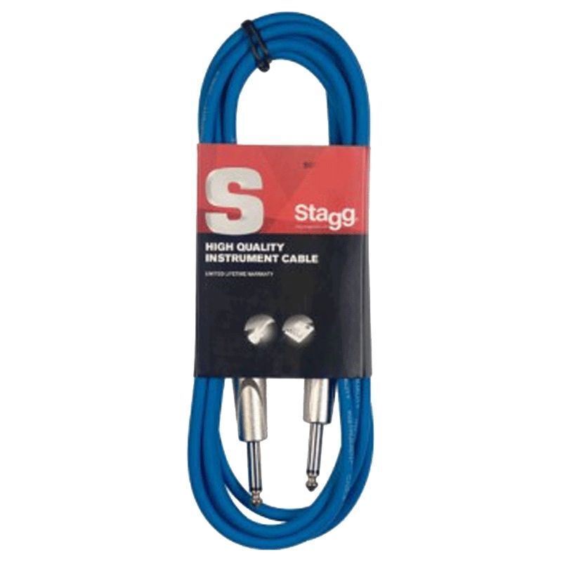 CABLE DE INSTRUMENTO AZUL STAGG, PLUG/PLUG 3 M, CONECTORES SGC3DL CBL N