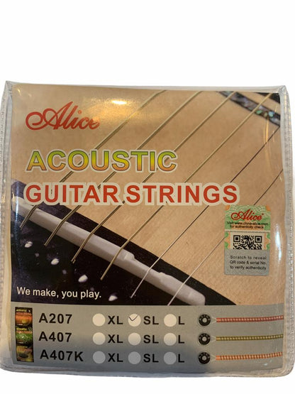 Juego de Cuerdas para Guitarra Acustica Texana 11/52 Fosforo-bronce Alice ⌘ A207sl N