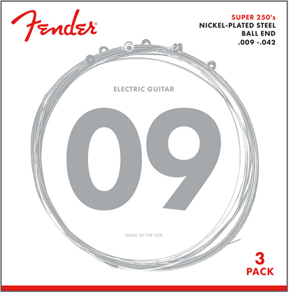 Encordadura Fender Guitarra Electrica 3-pack 250l Nps Ball End 9-42 N