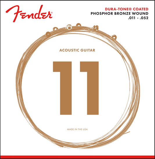 CUERDAS FENDER PARA GUITARRA .11 DURA-TONE COATED PHOSPHOR BRONZE N