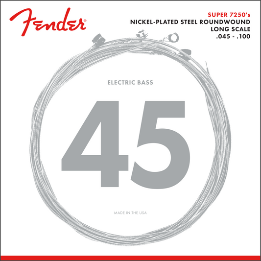 CUERDAS PARA BAJO ELECTRICO  FENDER  SUPER 7250'S NICKEL PLATED  45-100 N