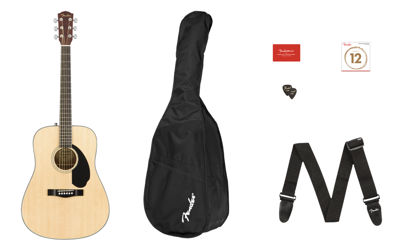 GUITARRA ACUSTICA FENDER PACK CD-60S PACK NAT N