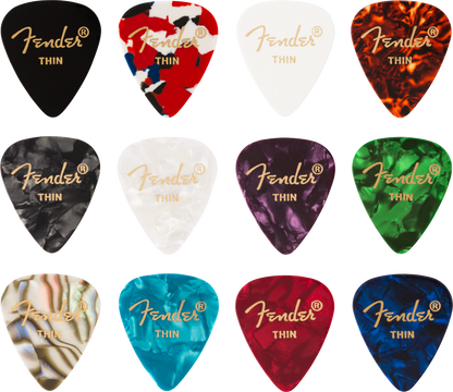 Paquete de Puas Fender Medley de Celuloide de 12 Unidades Thin N