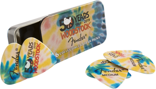 PAQETE DE PÚAS FENDER WOODSTOCK TIN (6)