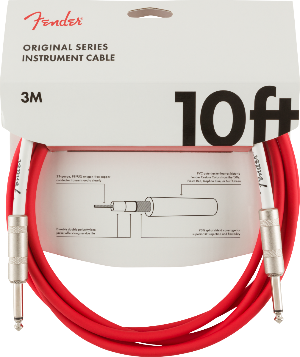 CABLE PARA INSTRUMENTO ORIGINAL SERIES FENDER 3 METROS ROJO