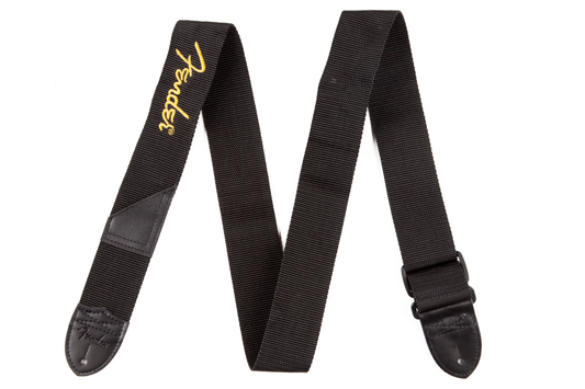 THALY FENDER 2" BLACK POLT STRAP YELLOW FENDER N