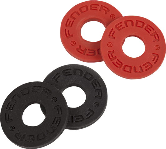 STRAP BLOCKS 4PZA FENDER BLACK AND RED