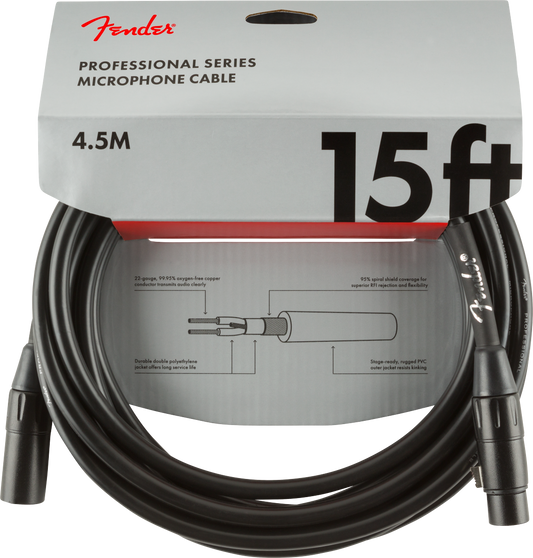 CABLE DE MICROFONO FENDER PRO 15' MICROPHONE CABLE FENDER N