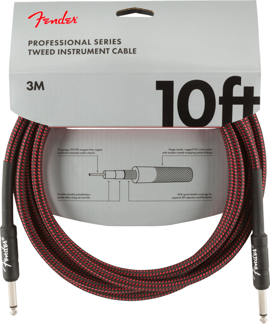 CABLE PARA INSTRUMENTO FENDER TEXTURIZADO PROFESIONAL SERIES 3M ROJO N