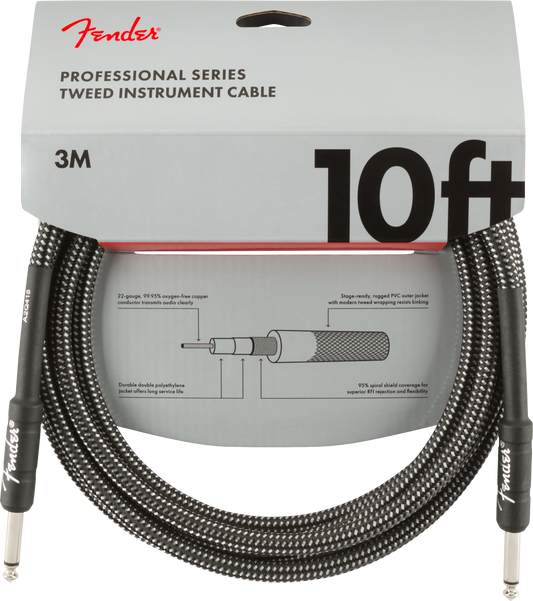 CABLE PARA INSTRUMENTO FENDER TEXTURIZADO PROFESIONAL SERIES 3M NEGRO/GRIS